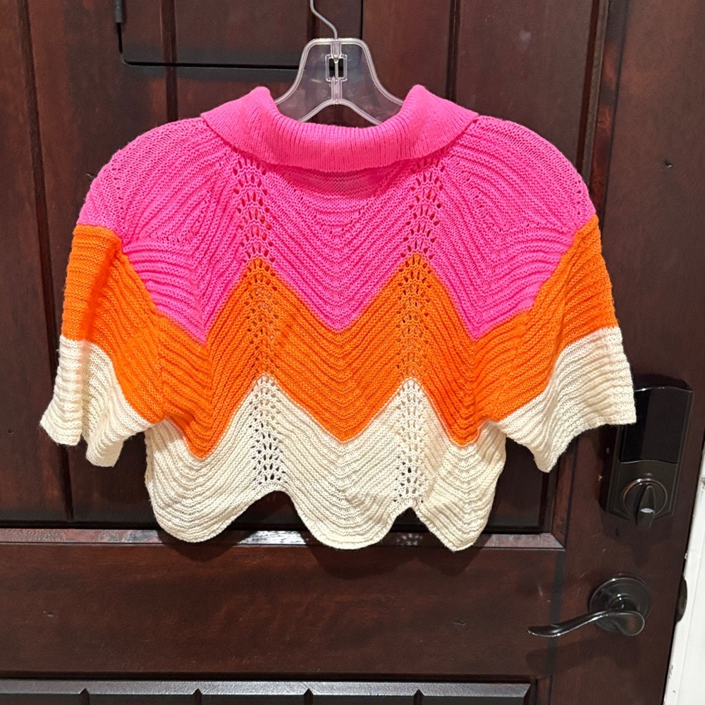 Envme Chevron Polo - Pink, Orange, Cream Outfit L - Picture 4 of 7